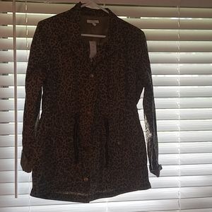 Women's brand new cheetah print spring jacket with tags size small